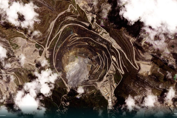 Satellite image of Freeport-McMoRan's Grasberg mine in Indonesia after the mudslide on September 11, 2025