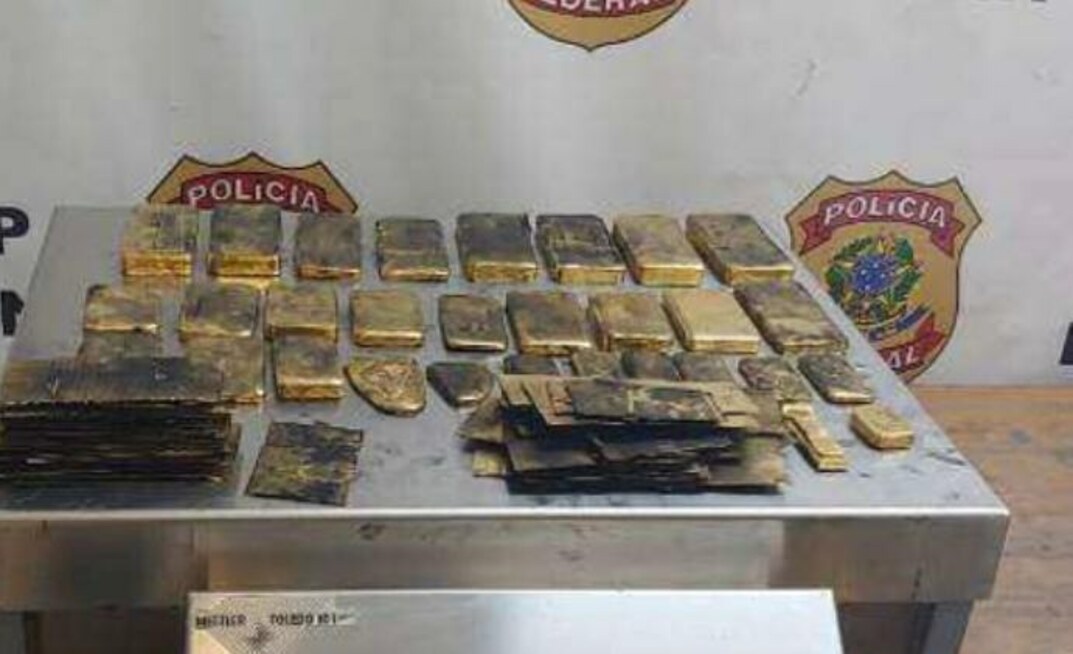Ouro ilegal apreendido em operação da PF/Divulgação