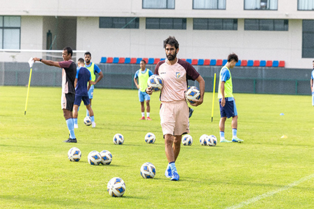 Indian men's football team holds first training session after Khalid Jamil took charge as head coach