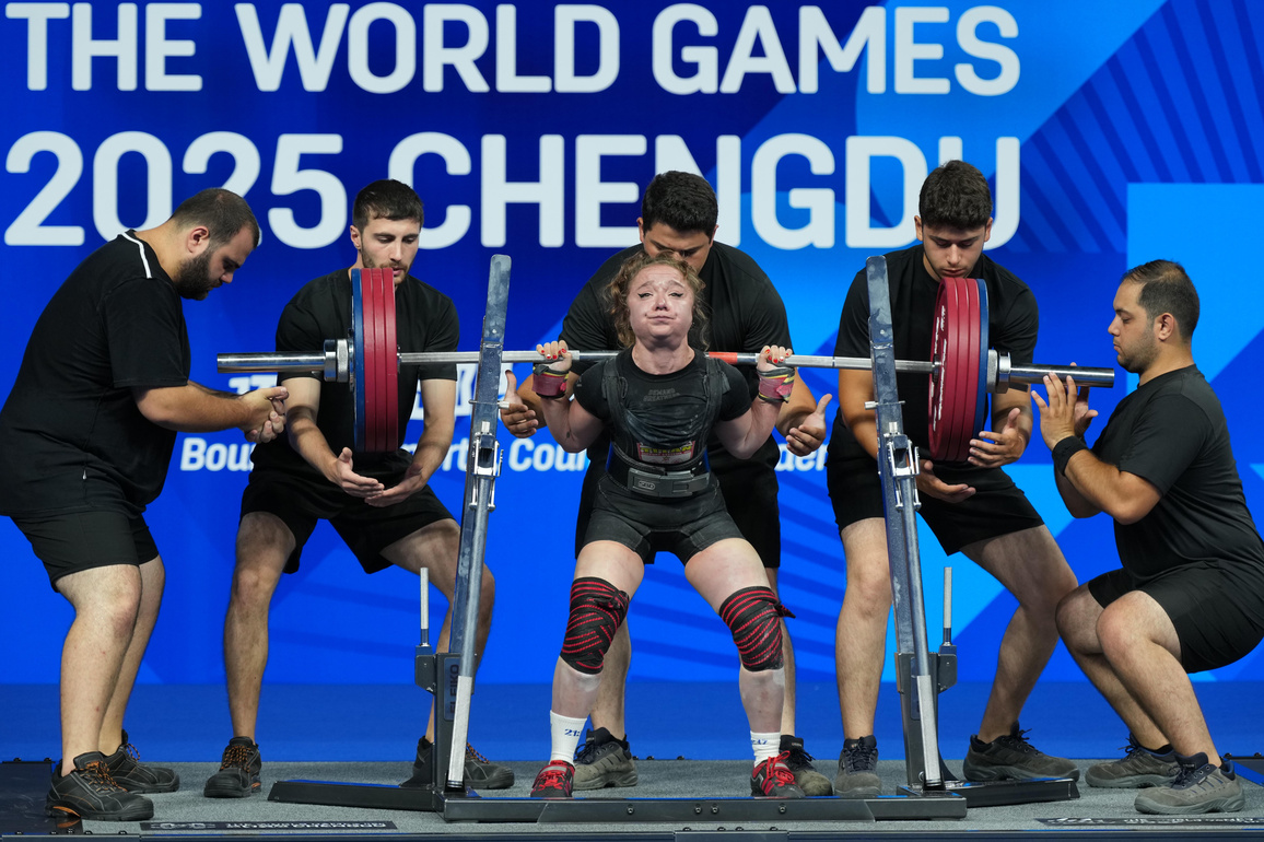 (SP)CHINA-CHENGDU-THE WORLD GAMES 2025-POWERLIFTING-WOMEN'S EQUIPPED LIGHTWEIGHT (CN)