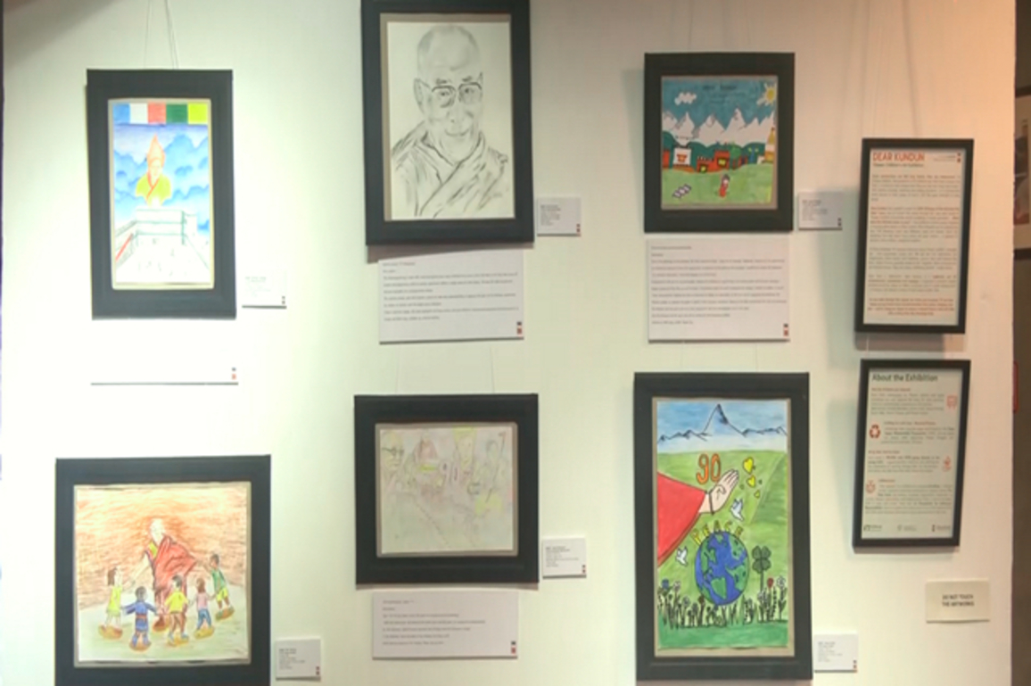 90 Tibetan children's paintings displayed in Dharamshala restaurants to celebrate Dalai Lama's 90th birthday