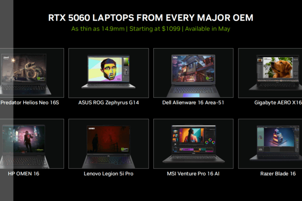 An army of Nvidia's affordable GeForce RTX 5060 laptops are coming soon