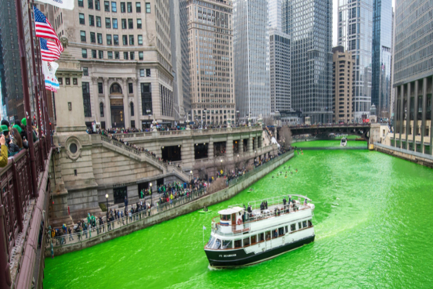 Chicago dyes river bright green for St. Patrick's Day celebrations