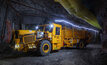  MacLean EV TM3 Transmixer underground at MacLean Research &  Training Facility, Sudbury, Ontario, Canada