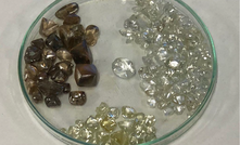 A sample of diamonds previously mined from Merlin