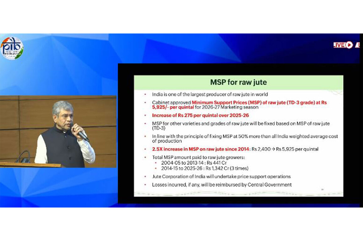 Centre approves hike in jute MSP