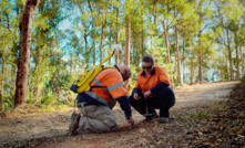  AI-based geological data analytics company OreFox co-founders Warwick Anderson and Sheree Burdinat at work on the exploration programme at Mount Chalmers for QMines