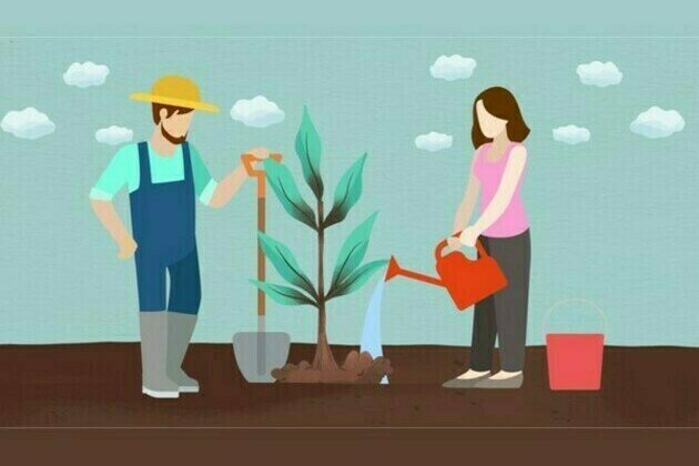 Vijay Singla's campaign near Chandigarh Railway Station of Planting Trees to protect the environment