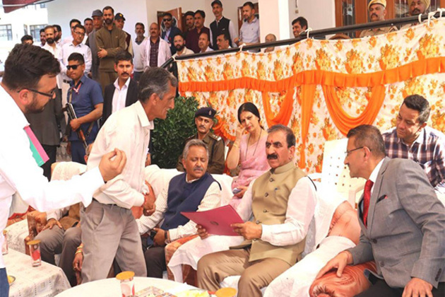 Himachal Pradesh CM listens to public grievances in Daro Deoria village of Sirmaur district