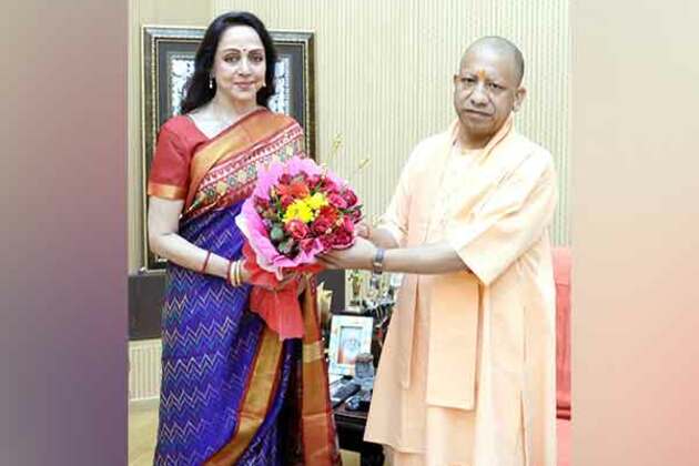 BJP MP Hema Malini meets UP CM Yogi Adityanath in Lucknow
