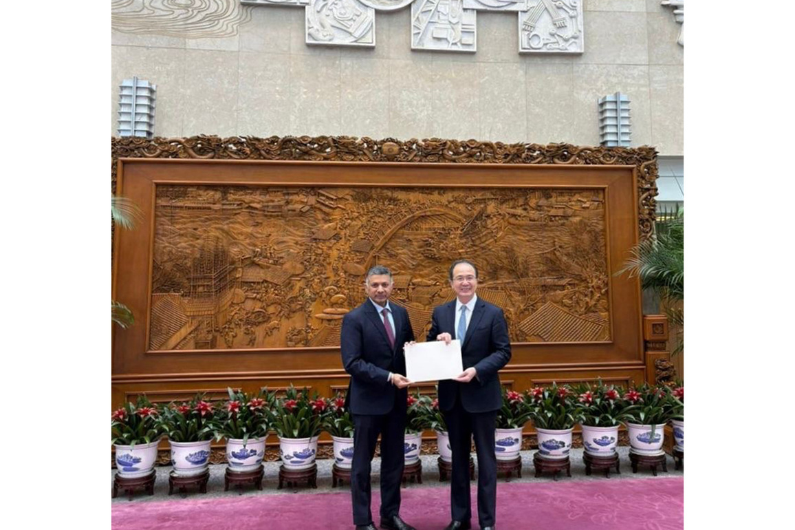 Indian Ambassador to China Vikram Doraiswami presents credentials to Chinese Foreign Ministry official in Beijing
