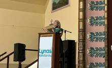  Lynas CEO Amanda Lacaze speaking in Kalgoorlie