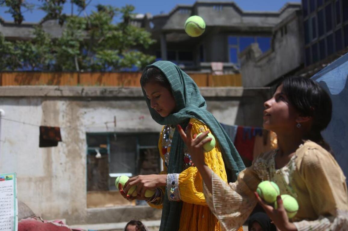 Inside a modest yard, circus training builds confidence for Afghan children