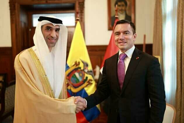 On behalf of UAE's President, Thani Al Zeyoudi attends inauguration of President of Ecuador for new term