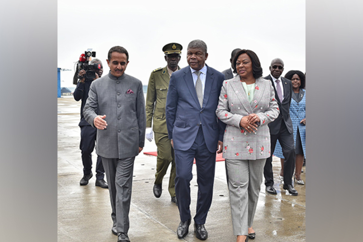 Angolan President Joao Manuel Goncalves Lourenco arrives in New Delhi