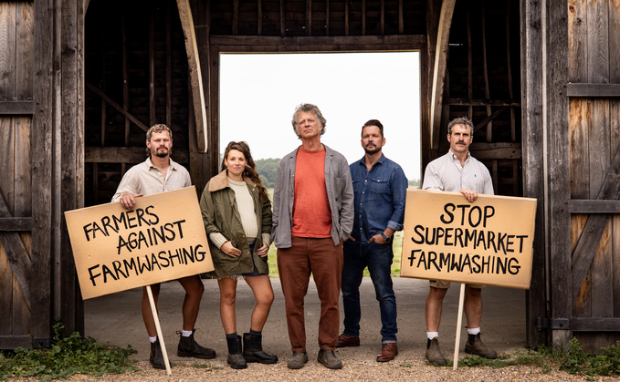 "Britain's small-scale farmers are facing extinction." From left to right: Kriss Woodhead, Zoe Colville, Guy Singh Watson, Jimmy Doherty and Ben Andrews.