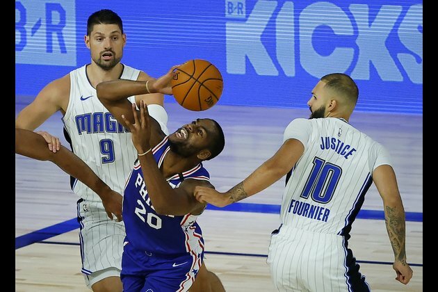 Harris' double-double carries Sixers past Magic