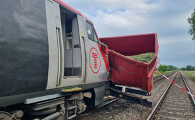 According to the RAIB’s initial analysis, the train was travelling at around 80mph when it struck the agricultural trailer. According to the RAIB’s initial analysis, the train was travelling at around 80mph when it struck the agricultural trailer.
