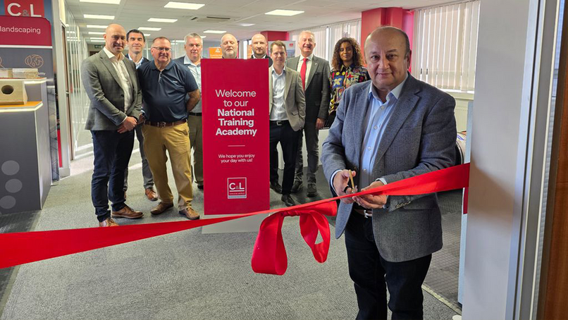 Huws Gray group CEO, Daksh Gupta, opens the new facility.