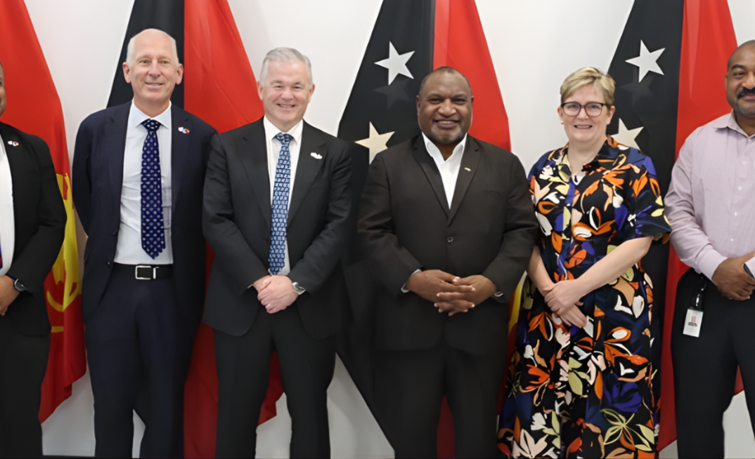 The Santos delegation in PNG with PM James Marape