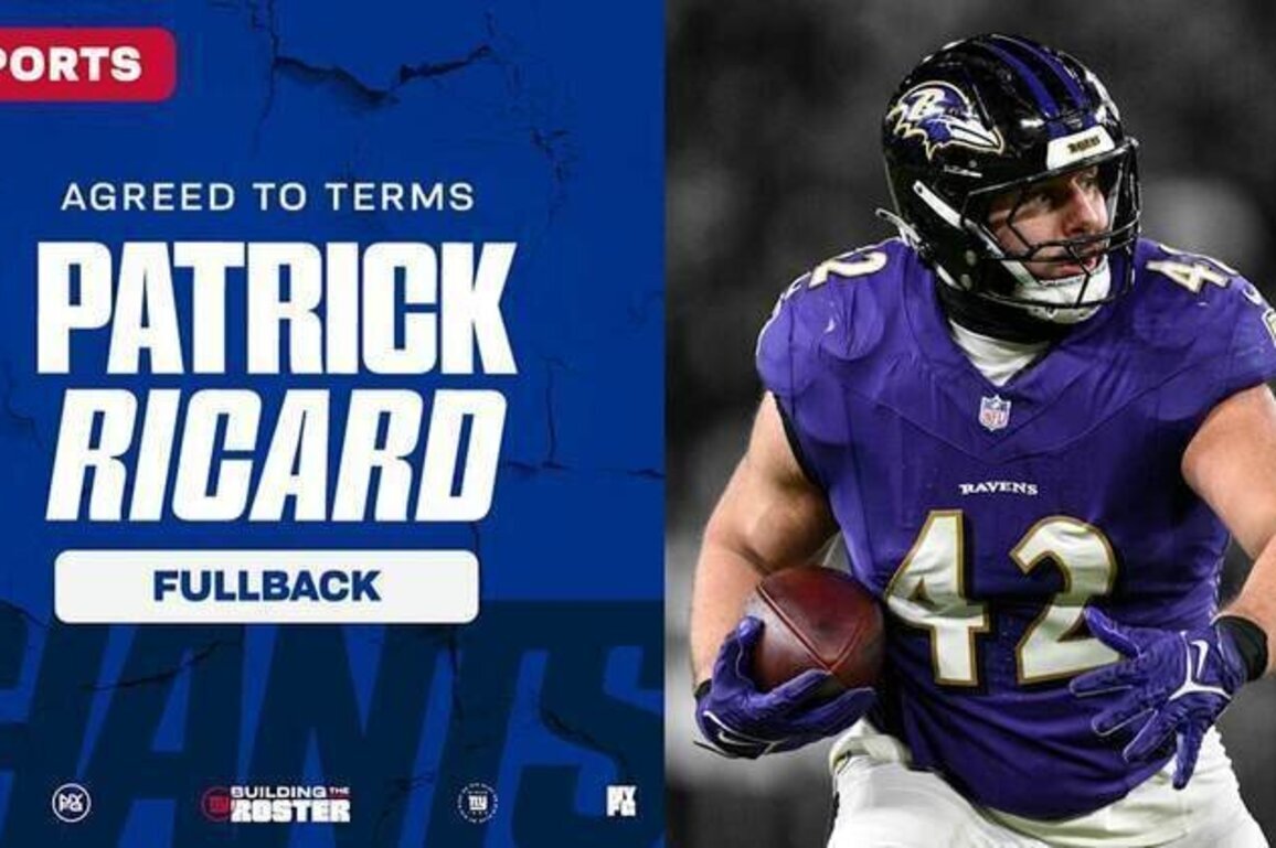 Giants agree to terms with FB Patrick Ricard, pending physical