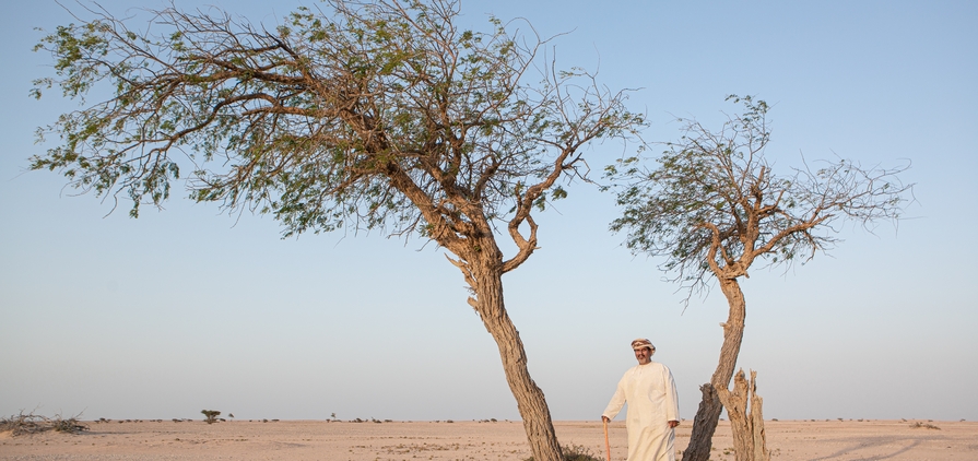 Omani men tasked with protecting Arabian oryxes in the resource-rich desert of the Al Wusta Governorate.