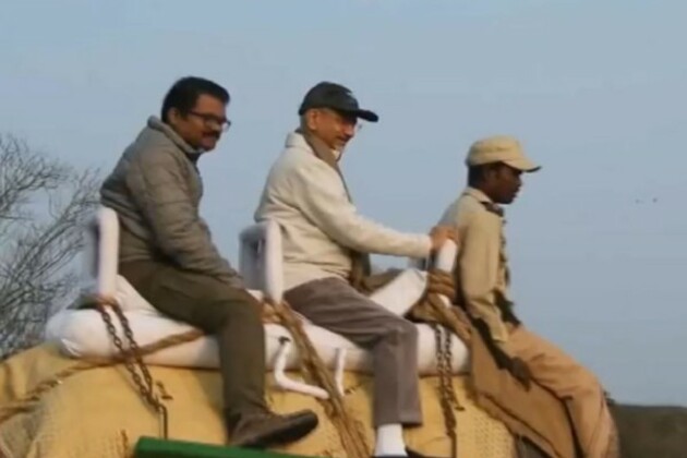 EAM S Jaishankar and Ambassadors of 45 countries take Elephant safari in Kaziranga National Park