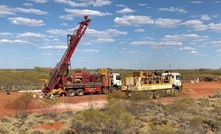  An RC drilling rig on the first hole at QXR’s Turner River lithium project