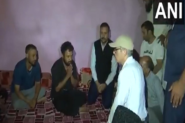 J-K CM Omar Abdullah meets flash-flood affected families in Kishtwar