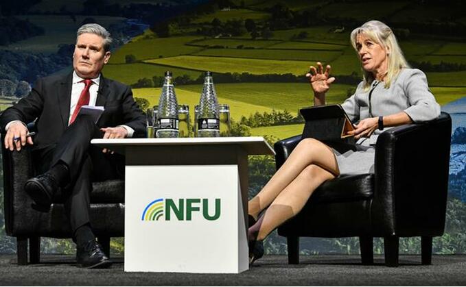 Leader of the Labour Party Sir Keir Starmer with NFU president Minette Batters