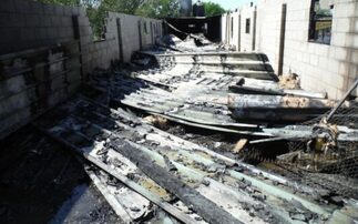 The extent of the damage following the fire at Yorkshire Game Farm