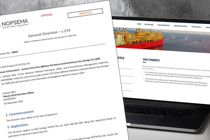 SGH Energy hit with NOPSEMA orders over Longtom field