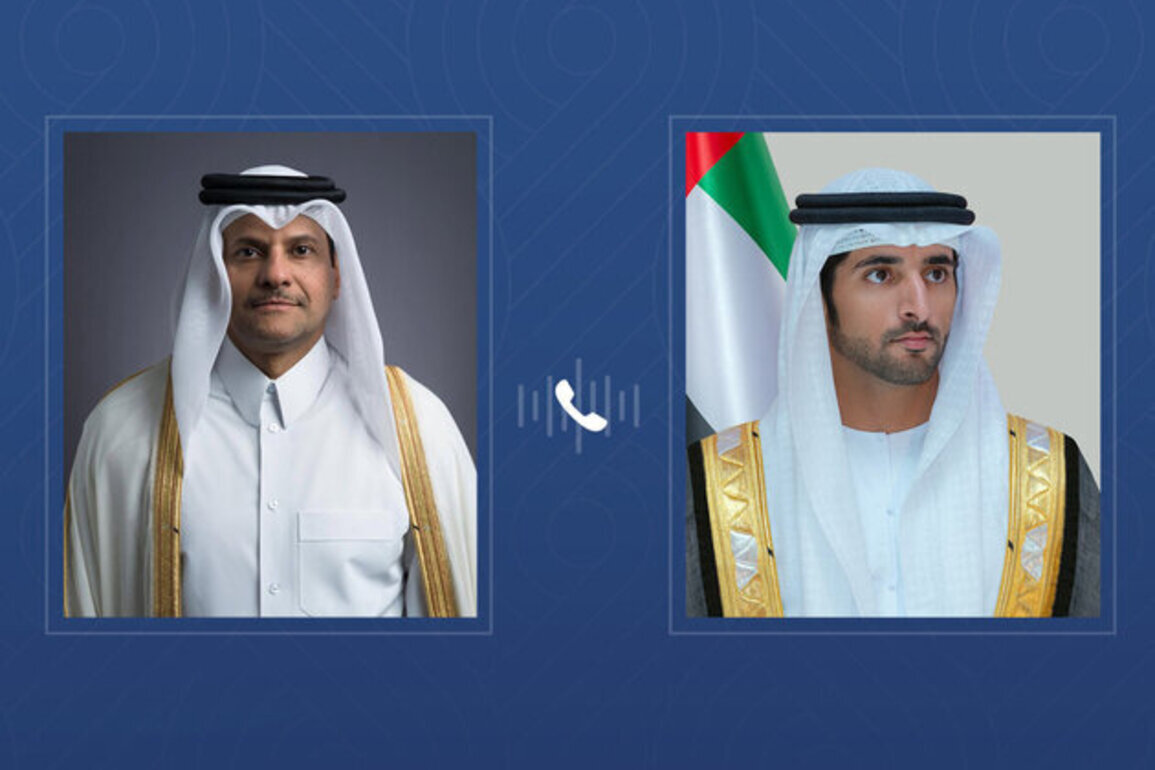 Hamdan bin Mohammed receives phone call from Qatar Minister of State for Defence Affairs