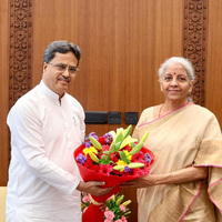 Tripura CM Saha meets Union Finance Minister Sitharaman in Delhi