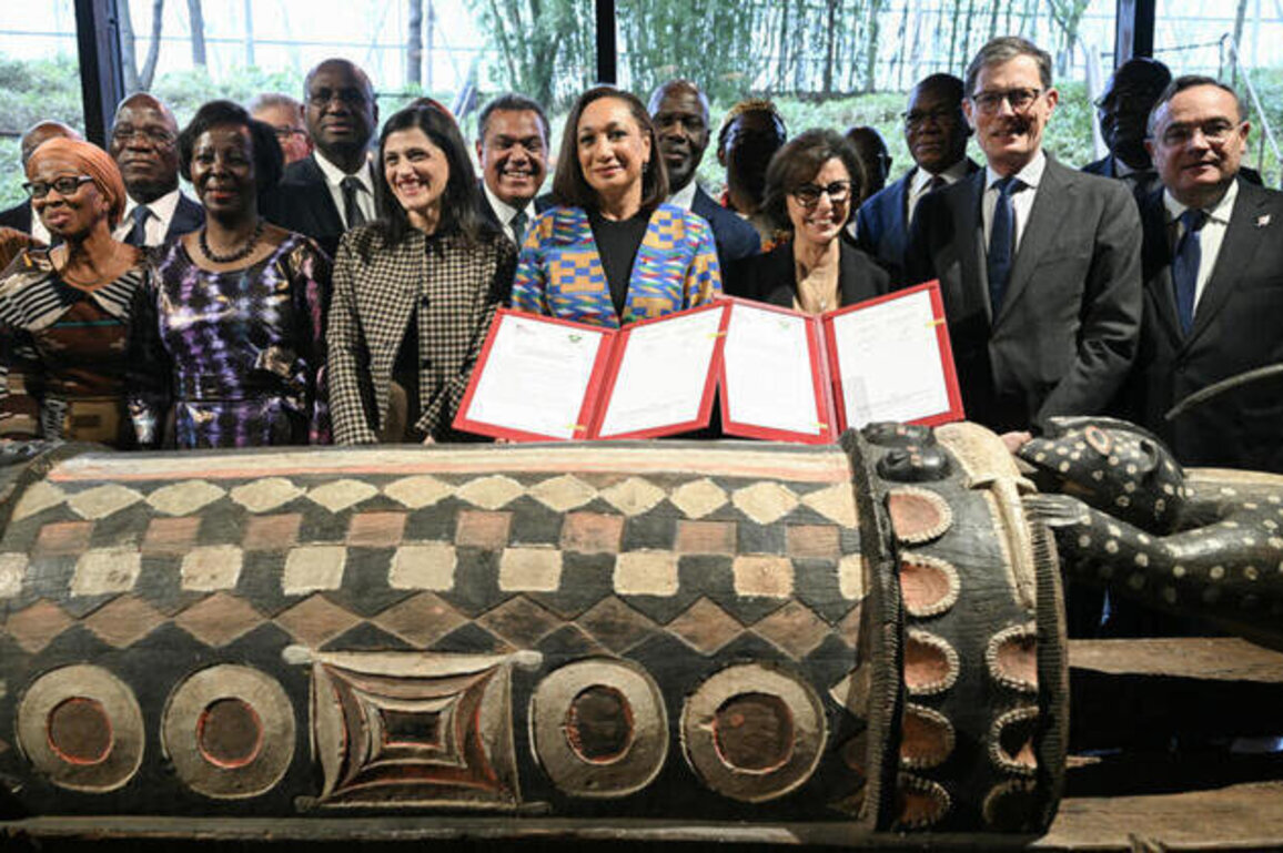 France repatriates stolen colonial-era 'talking drum' to Ivory Coast