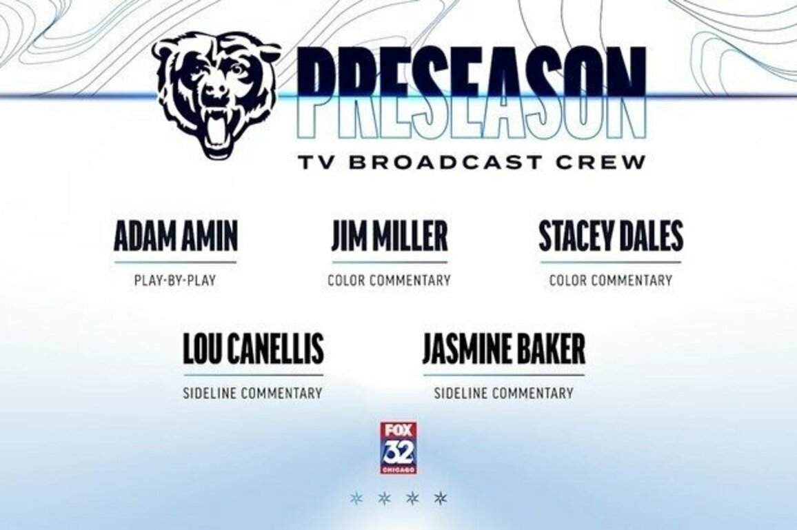 Chicago Bears announce 2025 preseason television broadcast crew