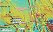  Regional location of the Laverton Downs Project showing known nickel sulphide deposits. Regional RTP magnetic image as background