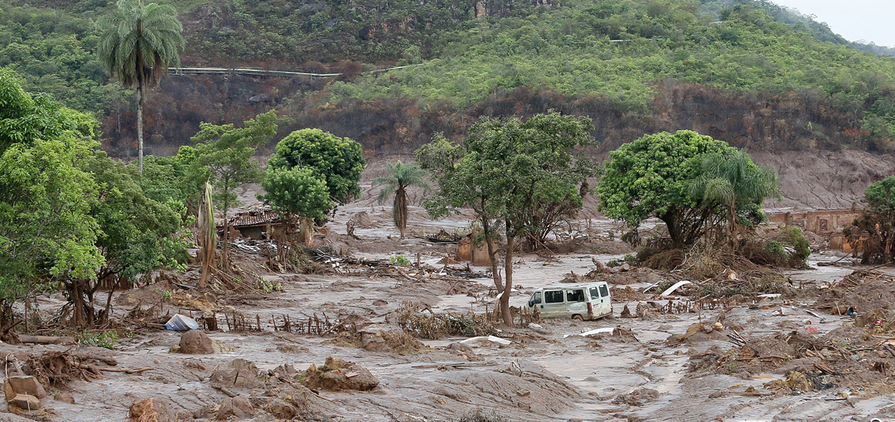 The aftermath of the 2015 Fundão dam collapse in Mariana, Brazil