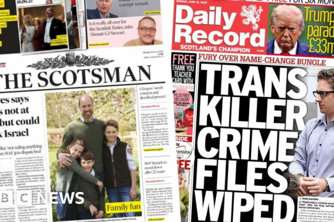 Scotland's papers- UK on Iran standby and trans killer's crime files wiped