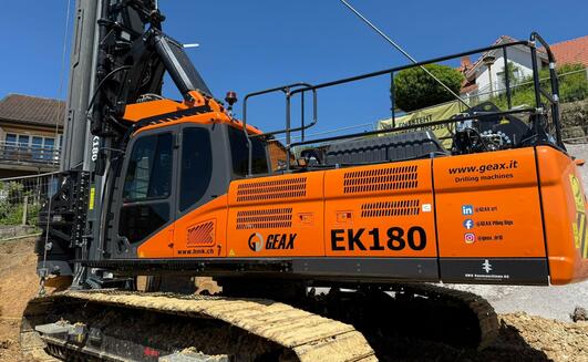 The EK180, Geax’s largest drilling rig to date, made its public debut during bauma 2025