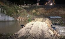  Network Rail’s work to reinforce the land at following a landslide along the rail line at Aycliffe 