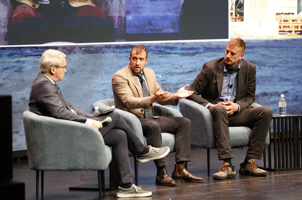 (Left-to-right) Tom Switzer, Aidan Morrison and Dr Chris Keefer 