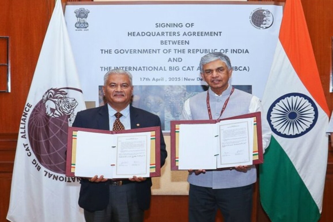 India signs Headquarters Agreement with International Big Cat Alliance