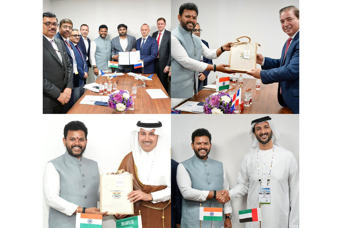 Civil Aviation Minister Naidu holds bilateral meetings with UAE, Saudi Arabia, Russia and Dominican Republic on the sidelines of Wings India 2026