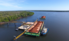  Ship loading in calmer waters