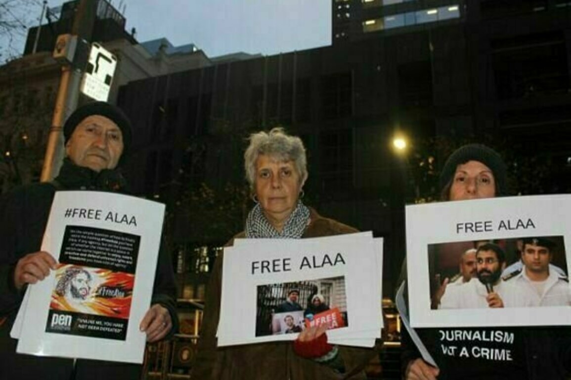 'Free Alaa' protest shuts British Consulate in Melbourne