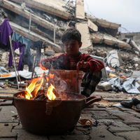 MIDEAST-GAZA CITY-DAILY LIFE-RAINY DAY