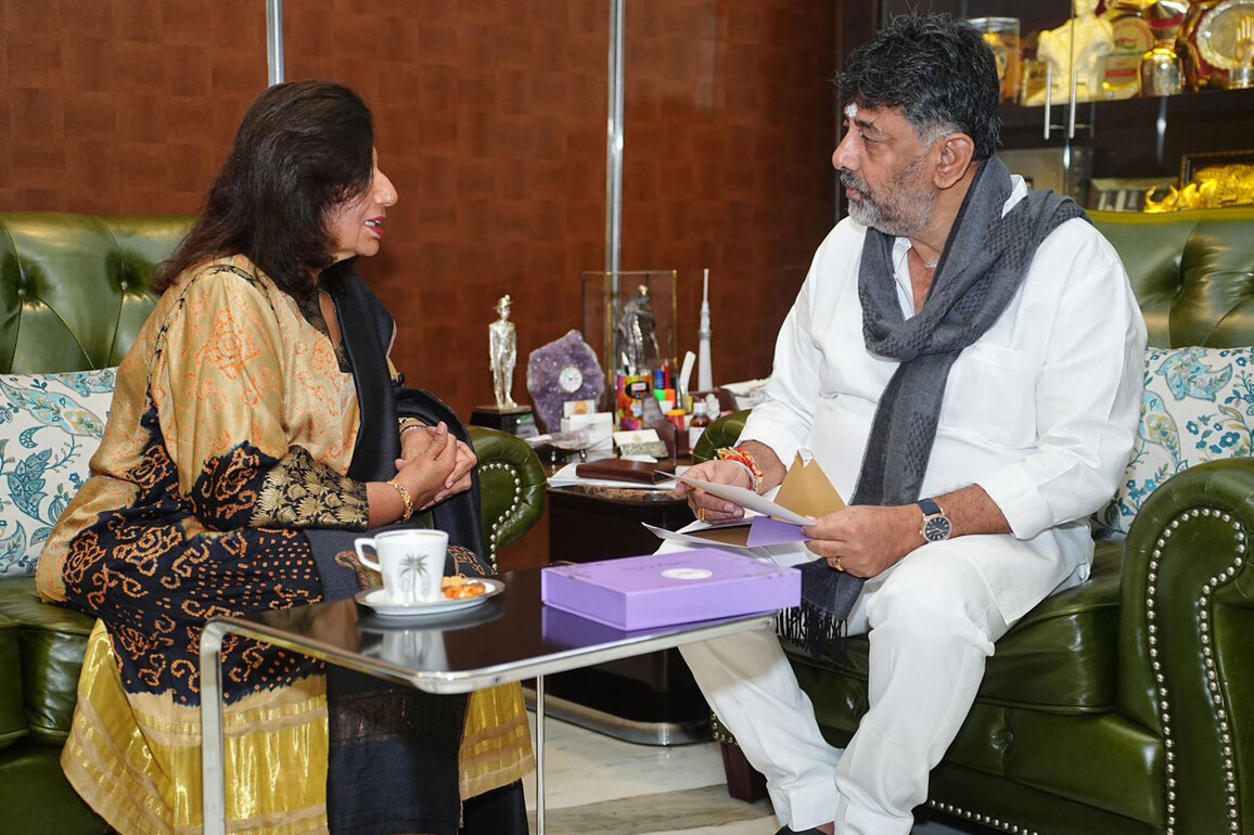 Biocon chief Kiran Mazumdar-Shaw meets Karnataka Deputy CM DK Shivakumar