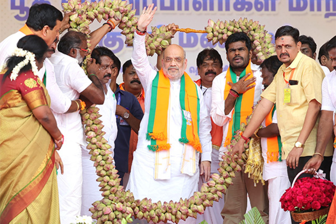 "Corrupt, atrocious and dynastic": Amit Shah slams DMK govt in Tirunelveli