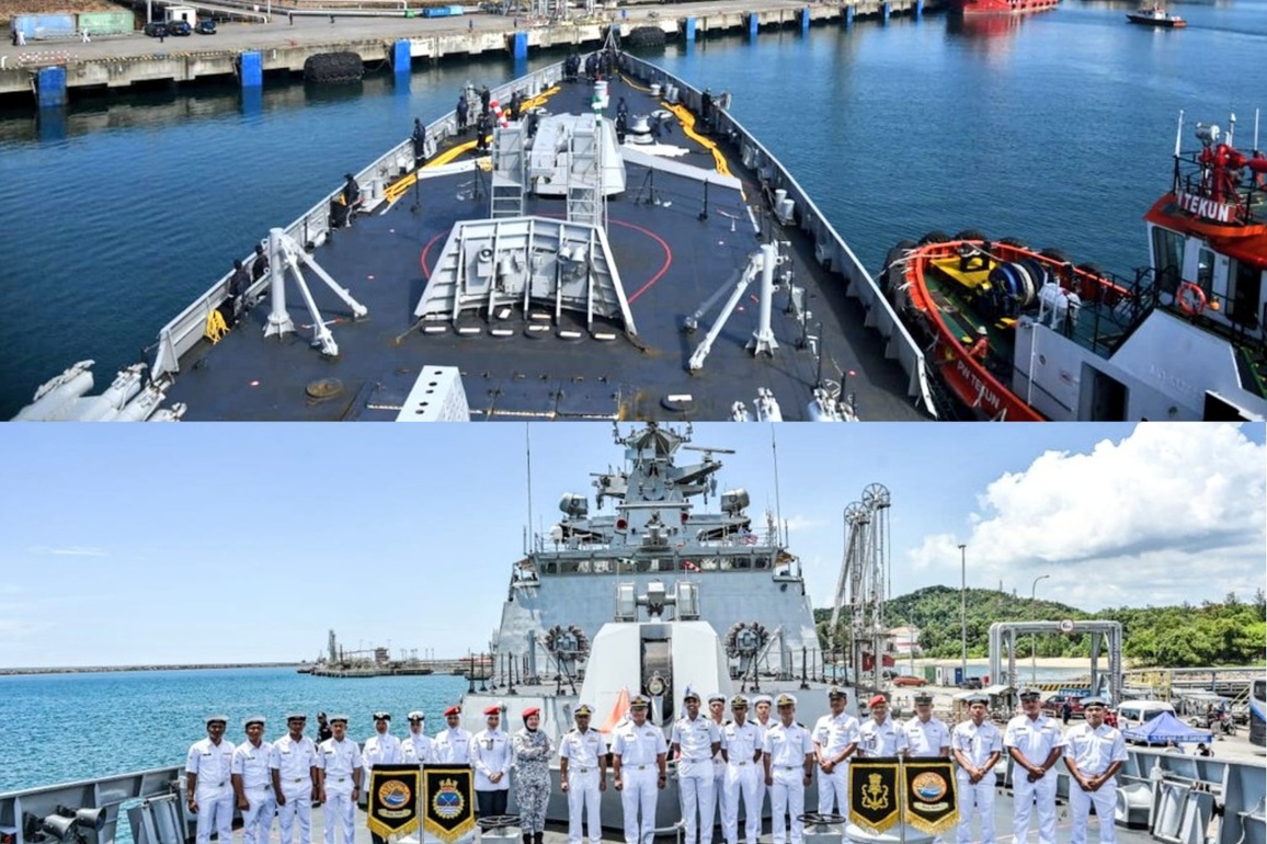 Indian Naval ship Sahyadri visits Kemaman, Malaysia operational deployment to South China Sea and Indo-Pacific